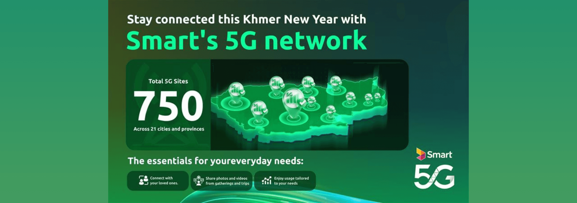 Smart Axiata Successfully Deploys 750 5G Sites and Introduces New 5G Tariffs to Welcome the Khmer New Year